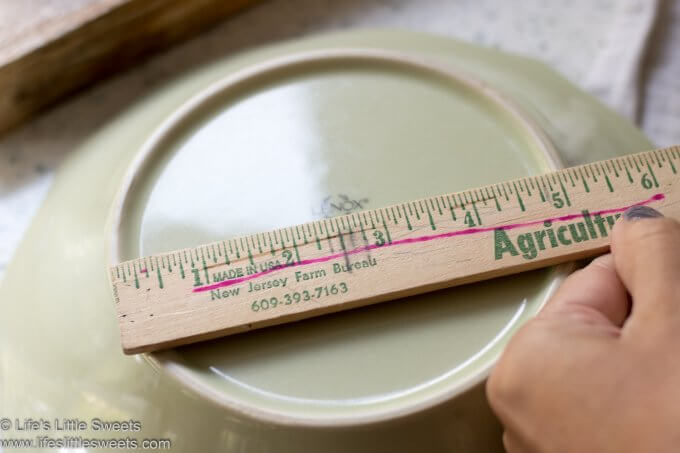 measuring the bottom of a bowl