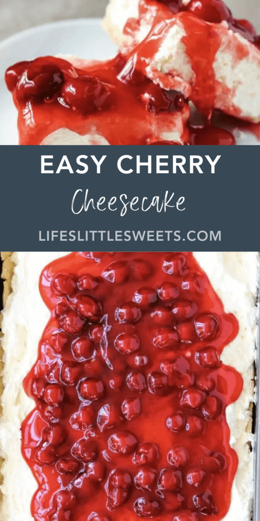 Easy Cherry Cheesecake with text overlay
