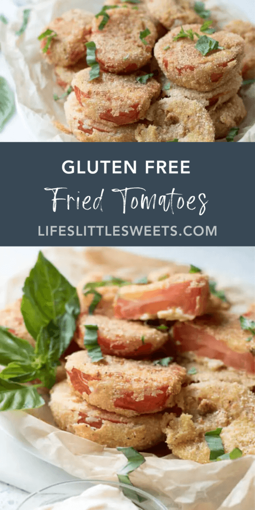 Gluten Free Fried Tomatoes with text overlay