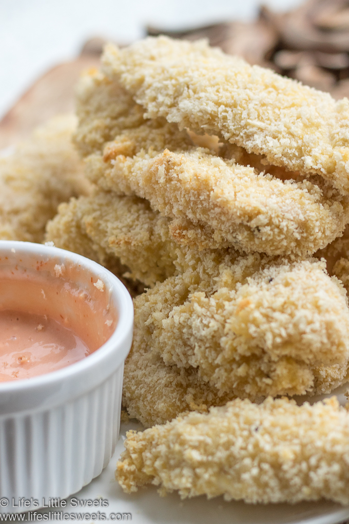 a plate of chicken tenders with fry sauce