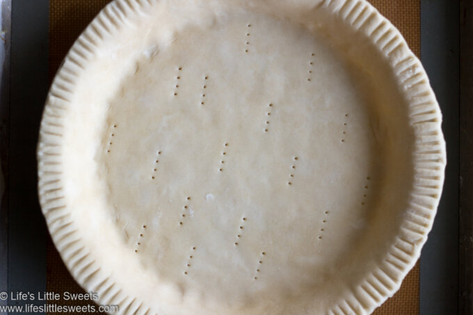 unbaked pie crust overhead view