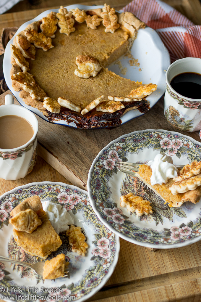 Homemade Pumpkin Pie slices on plates