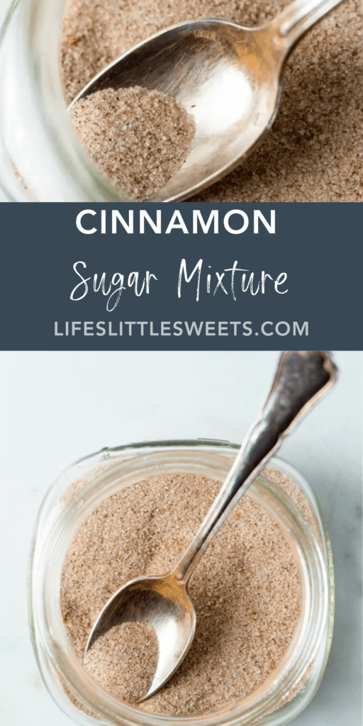 cinnamon sugar mixture with text overlay