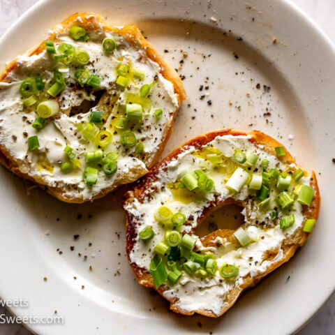 Bagel with Cream Cheese and Scallions