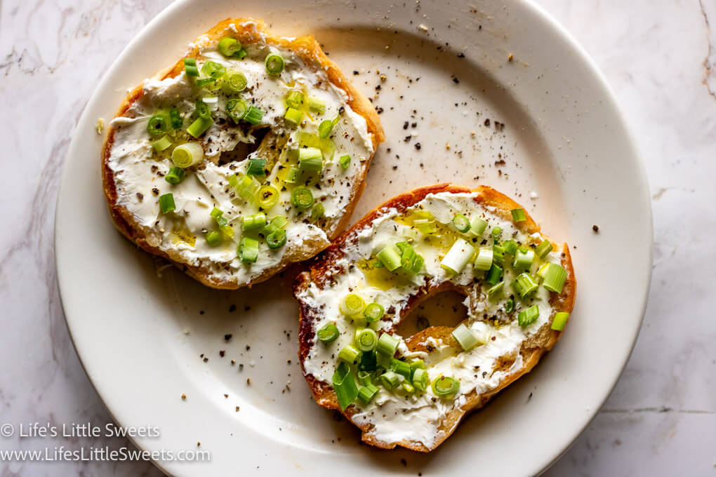 Bagel with Cream Cheese and Scallions Life's Little Sweets