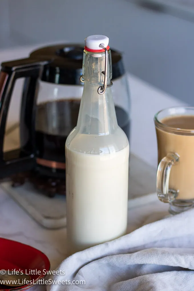 Hazelnut Creamer recipe in swing top bottle