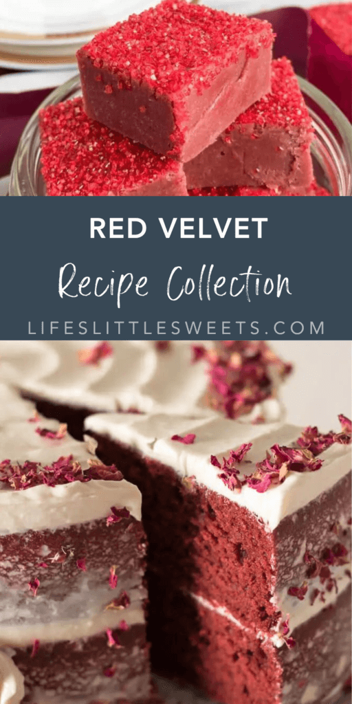 red velvet recipes collection with text overlay