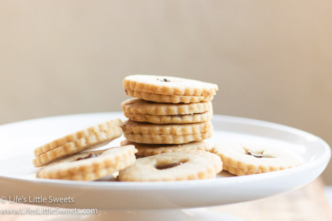 Nutella Linzer Cookies in a stack