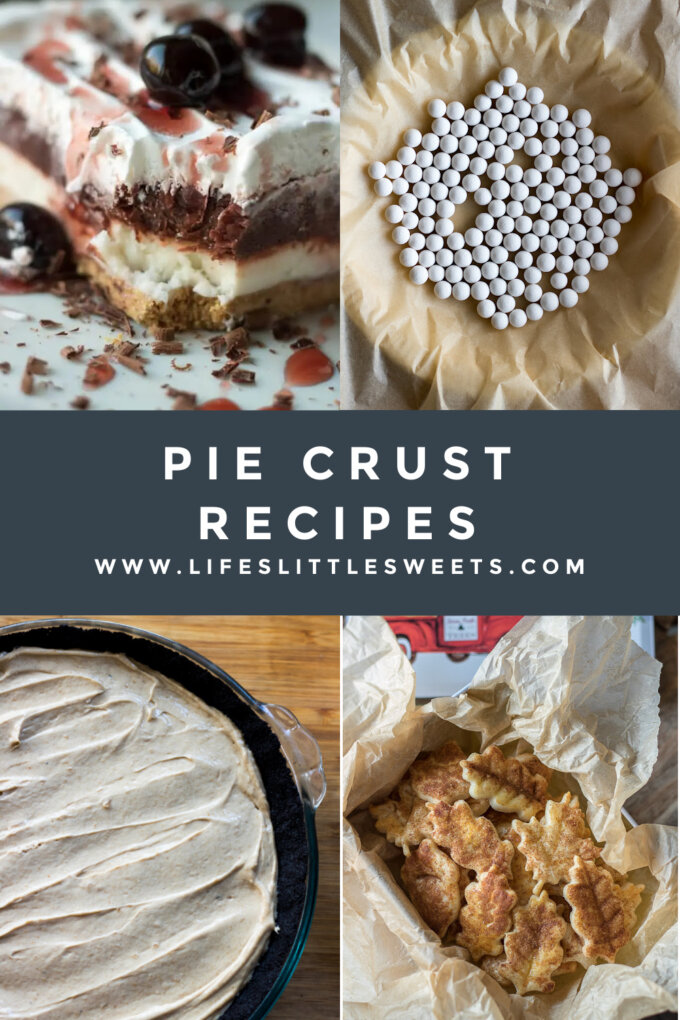 4 photos of pie crust recipes with text overlay
