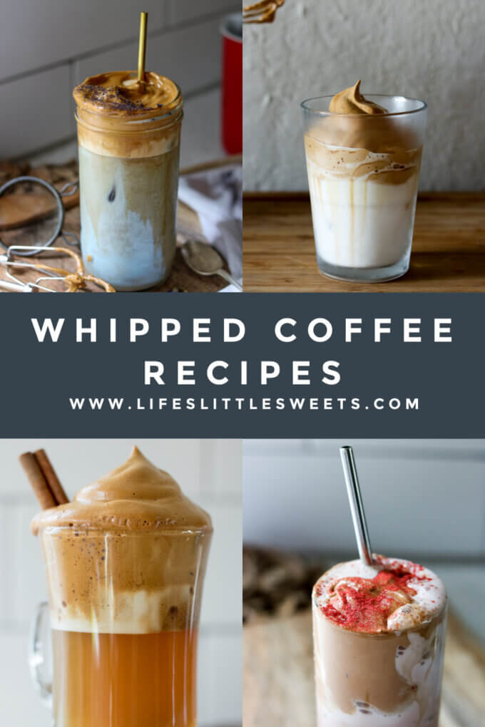 4 Whipped Coffee Recipes pin with text