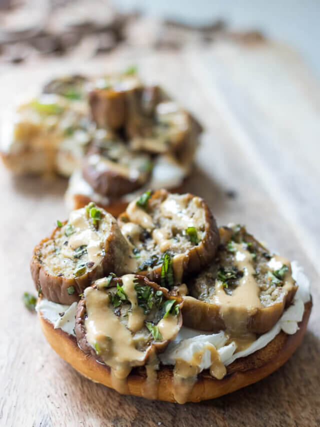 Bagel with Roasted Eggplant Story