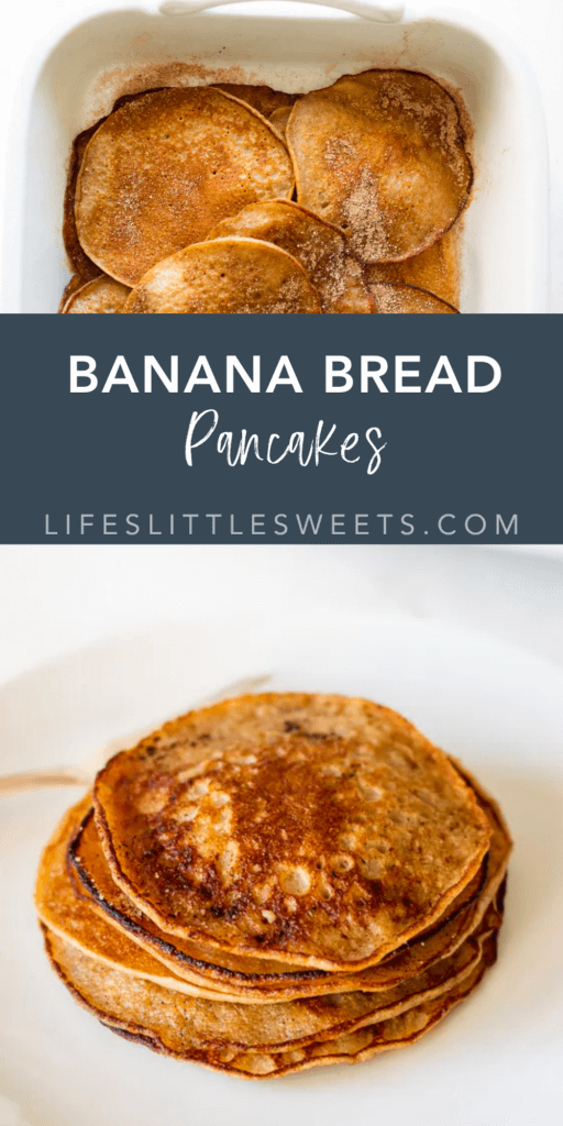 banana bread pancakes with text overlay
