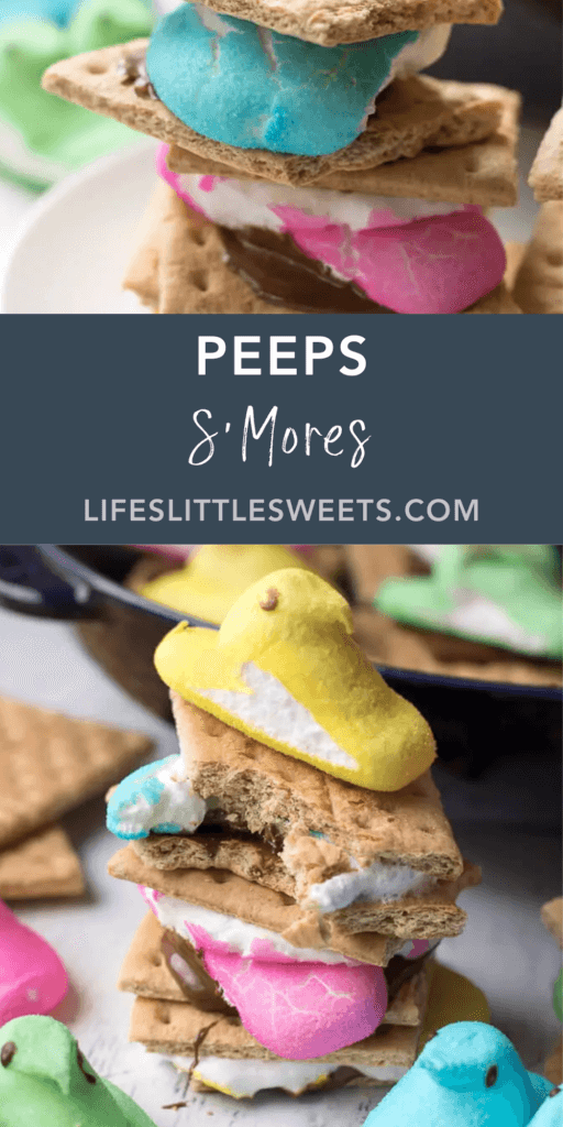 Peeps S'Mores with text overlay