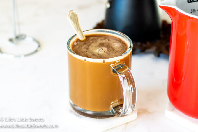 Cashew Milk Latte Recipe on a marble countertop