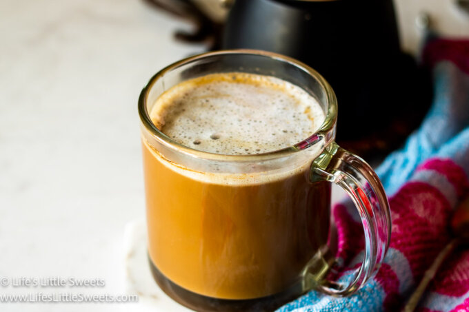 Coconut Milk Latte in a clear mug