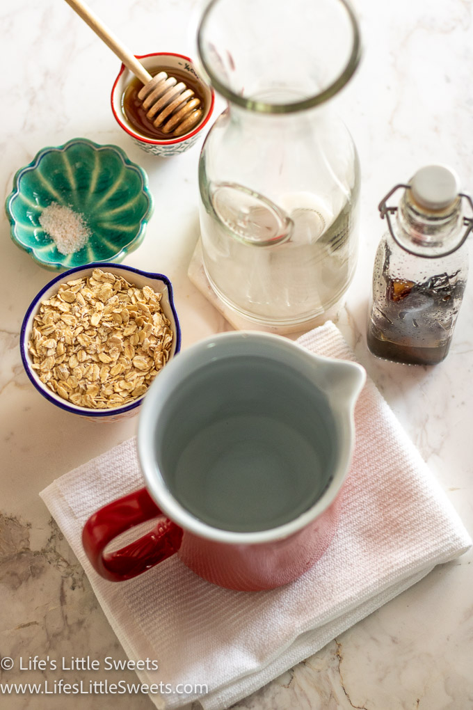 ingredients for making homemade oat milk
