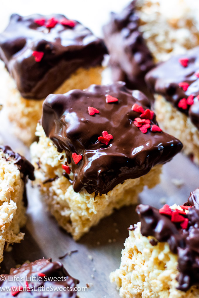 Chocolate-Dipped Rice Krispies Treats close up