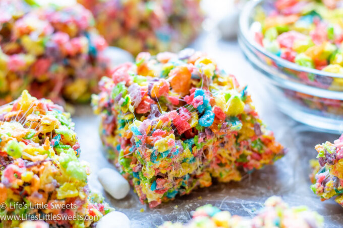 close up view of Fruity Pebbles Treats