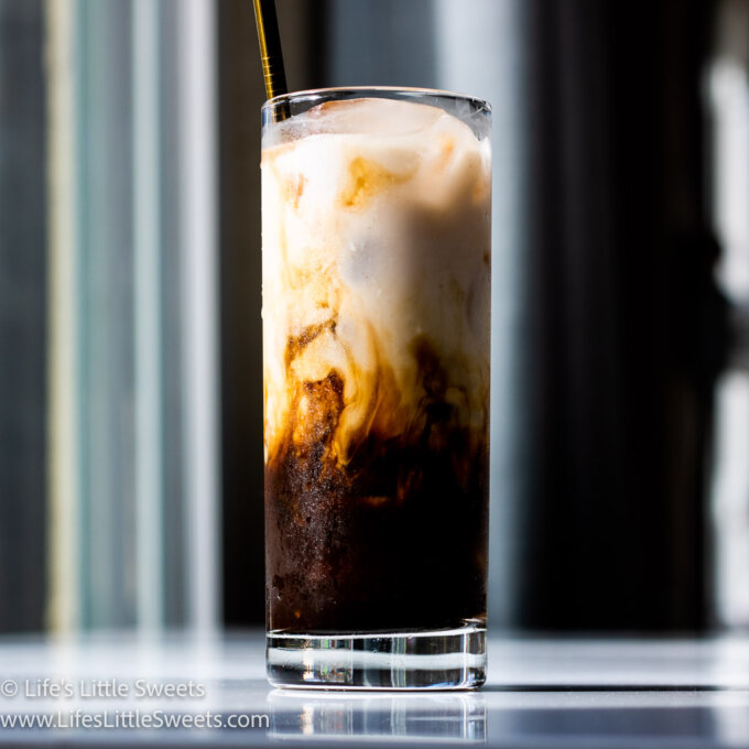 Iced Cashew Milk Latte in a clear glass