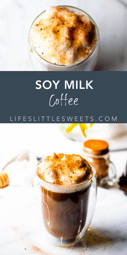 soy milk coffee with text overlay