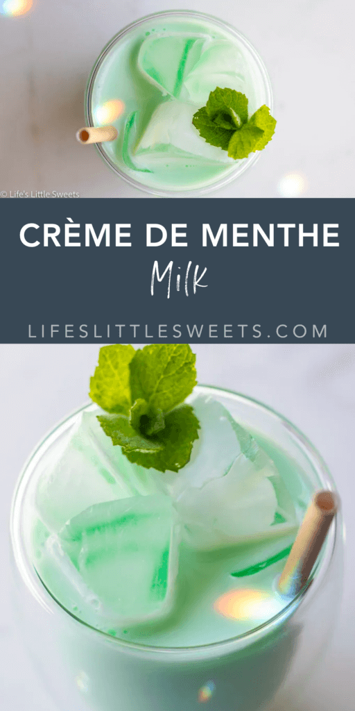creme de menthe milk with text overlay