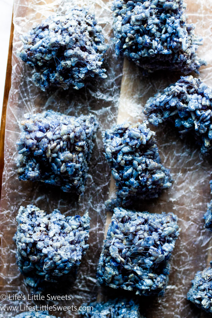 blue color Rice Krispies Treats together