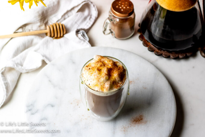 Soy Milk Coffee on a lazy susan marble top