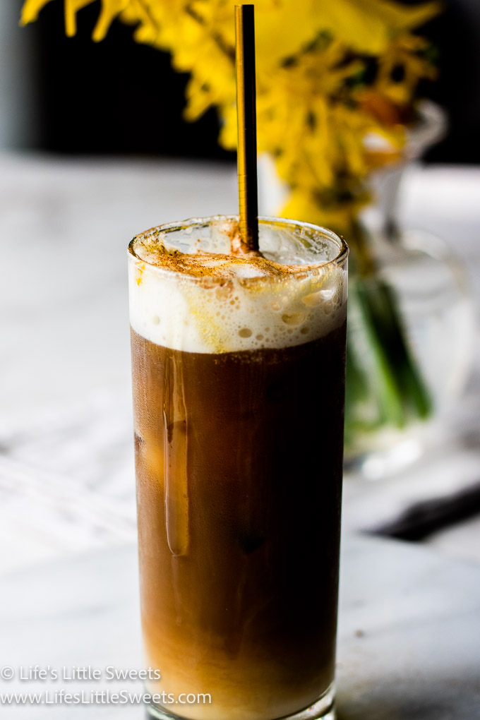 Soy Milk Iced Coffee Recipe with yellow flowers