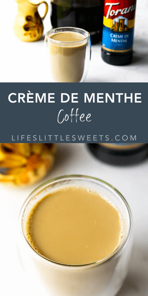 creme de menthe coffee with text overlay