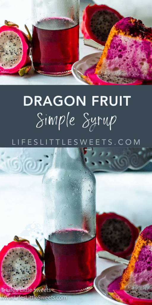 dragon fruit simple syrup with text overlay