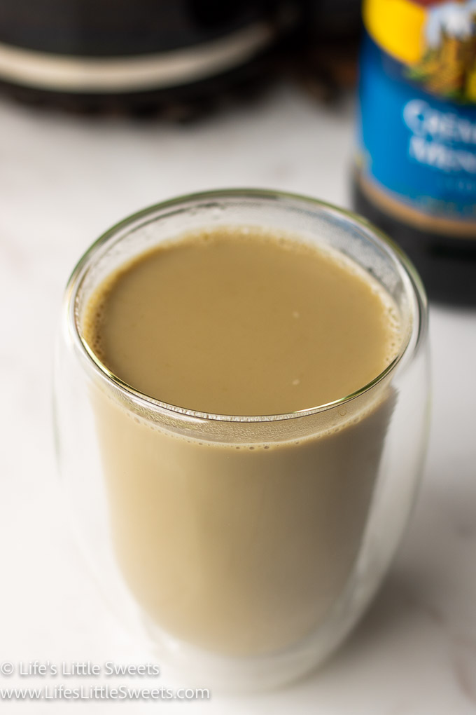 coffee in a double walled glass mug close up