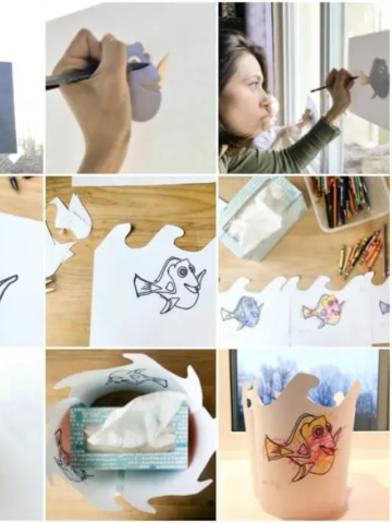 DIY Finding Dory Tissue Box Cover Coloring Activity Story Poster Image