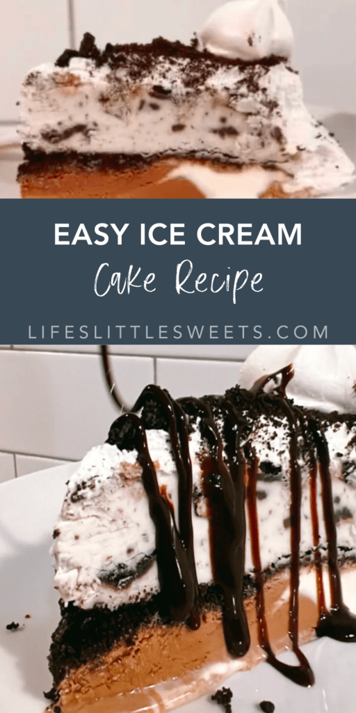 easy ice cream cake recipe with text overlay