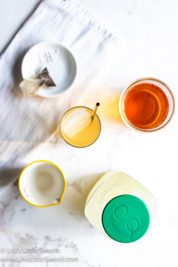 Ice Tea Lemonade overhead with ingredients