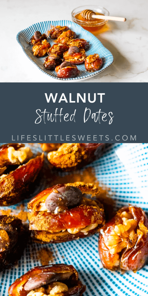 walnut stuffed dates with text overlay