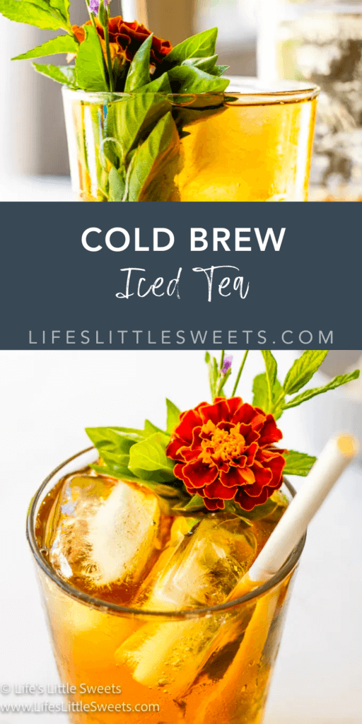 cold brew iced tea with text overlay