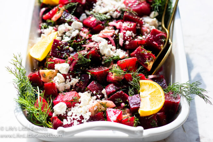beet salad with feta and lemon and dill