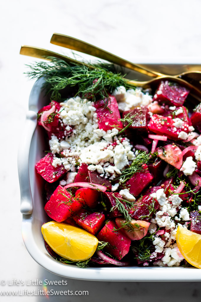 beets with lemon and dill and feta