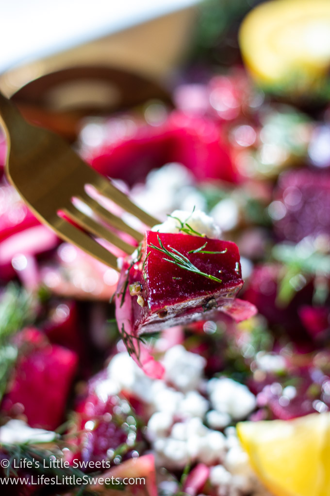 beets with a gold fork