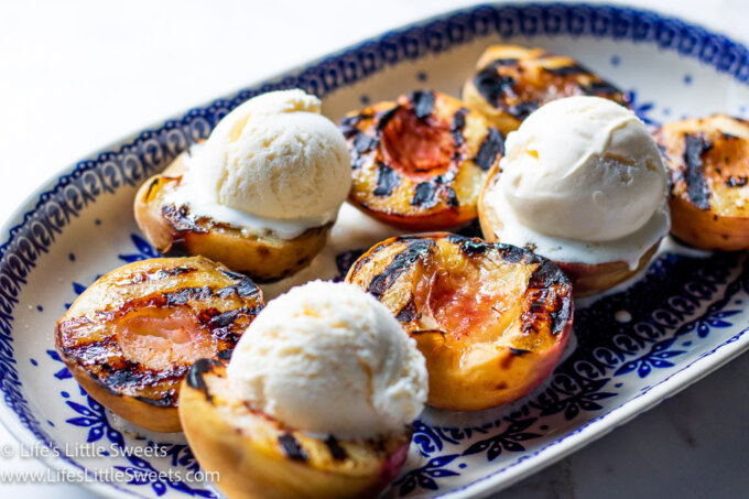 melting ice cream and grilled peaches