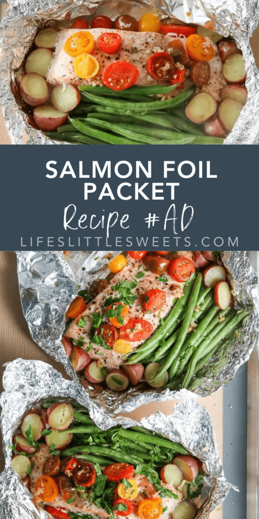 salmon foil packets with text overlay