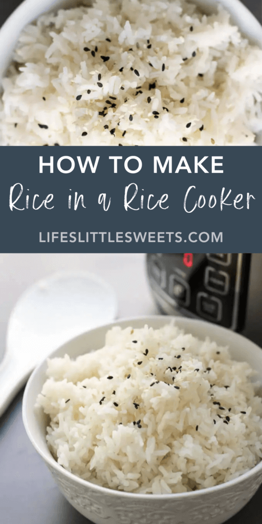 How to Make Rice in a Rice Cooker with text overlay