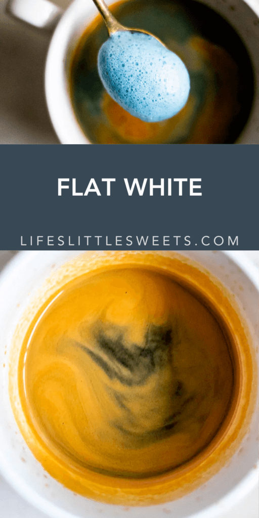 flat white with text overlay