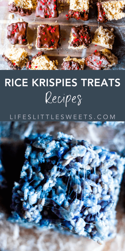 rice krispie treat recipes with text overlay