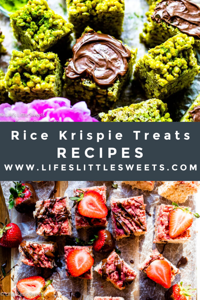 Rice Krispie Treats Recipes Pinterest collage with text