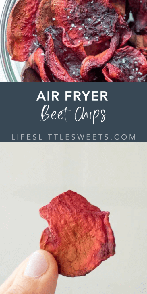 air fryer beet chips with text overlay