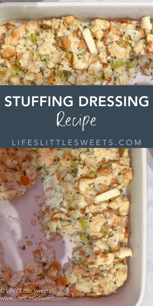 stuffing dressing recipe with text overlay