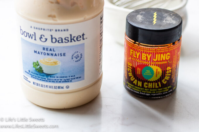 ingredients for chili crisp mayonnaise
