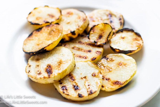 grilled kohlrabi on a white plate