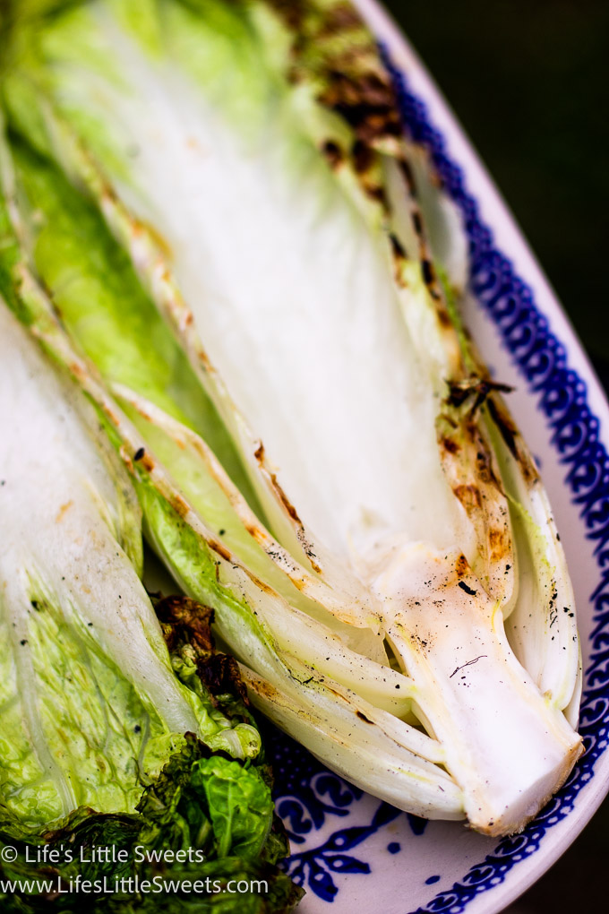 close up view of the stalk of Napa cabbage cooked